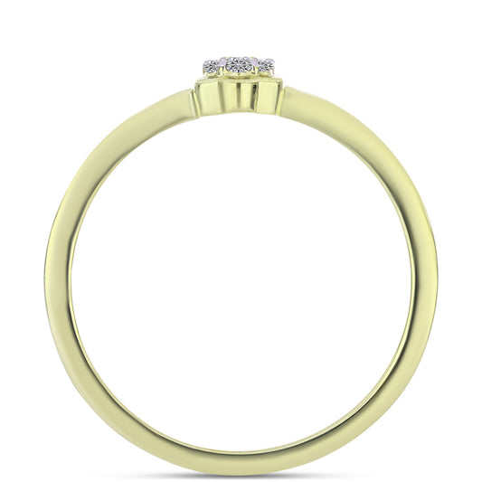 Pierścionek srebrny pozłacany z szampańskim diamentem i białym diamentem