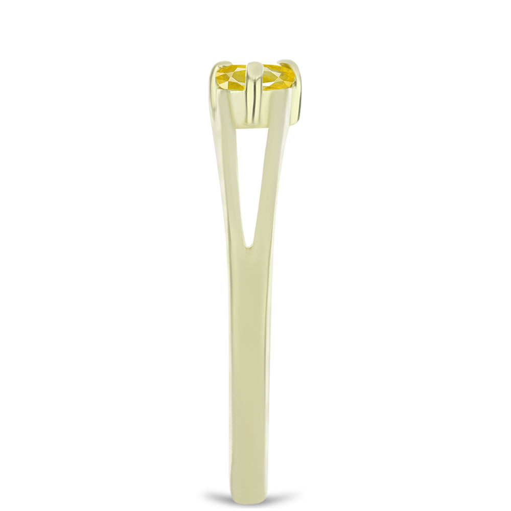 Pierścionek srebrny pozłacany z źółtym szafirem i białym topazem