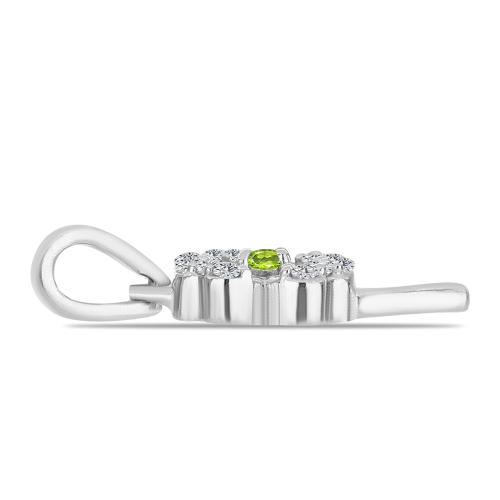 Zawieszka ze srebra próba 925 z perydotem i białym topazem