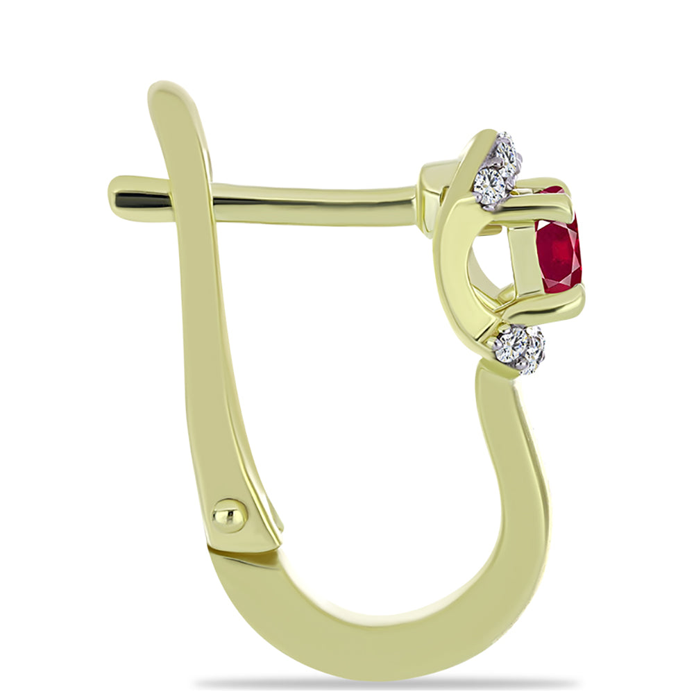 Kolczyki srebrne pozłacane z malgaskim rubinem i białym topazem