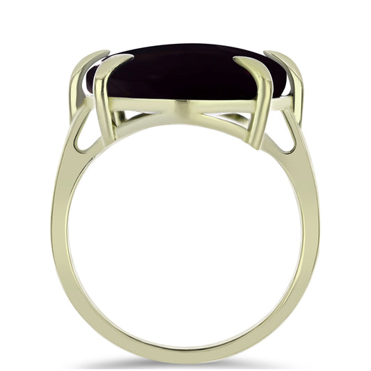 Pierścionek srebrny pozłacany z czarnym onyksem