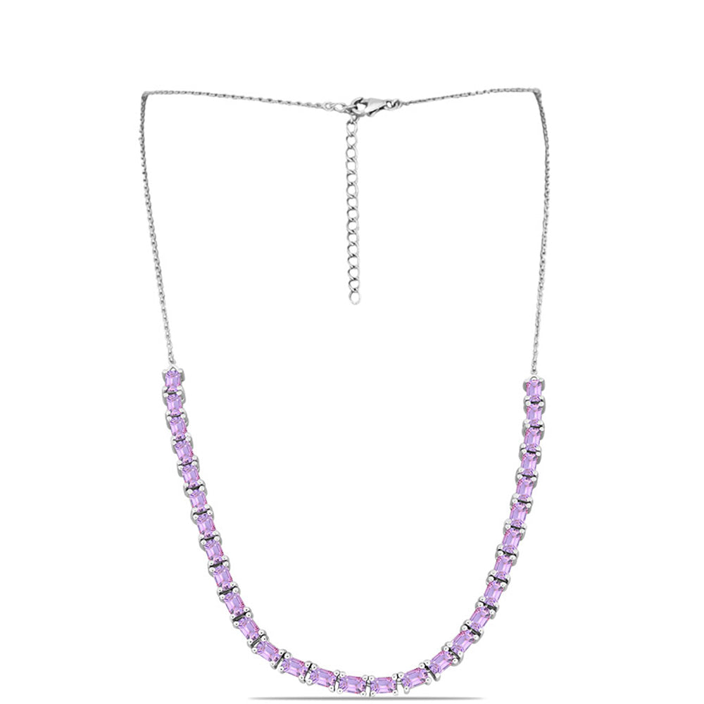 Naszyjnik ze srebra próby 925 z ametystem rose de france