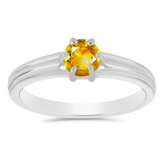 Pierścionek ze srebra próby 925 z cytrynem uralskim