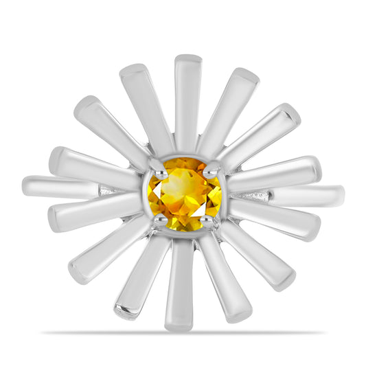 Pierścionek ze srebra próby 925 z cytrynem uralskim