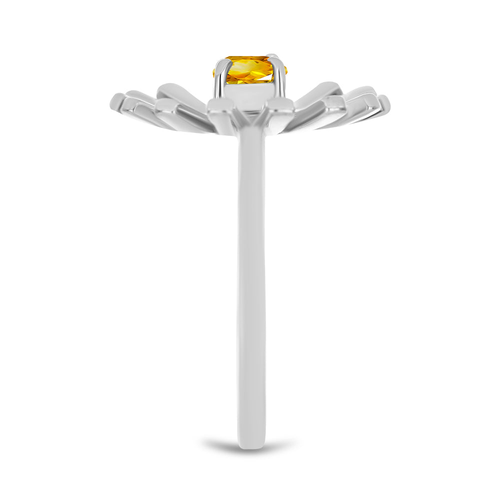 Pierścionek ze srebra próby 925 z cytrynem uralskim