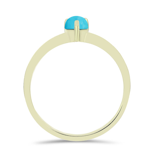 Pierścionek srebrny pozłacany z niebieskim turkusem