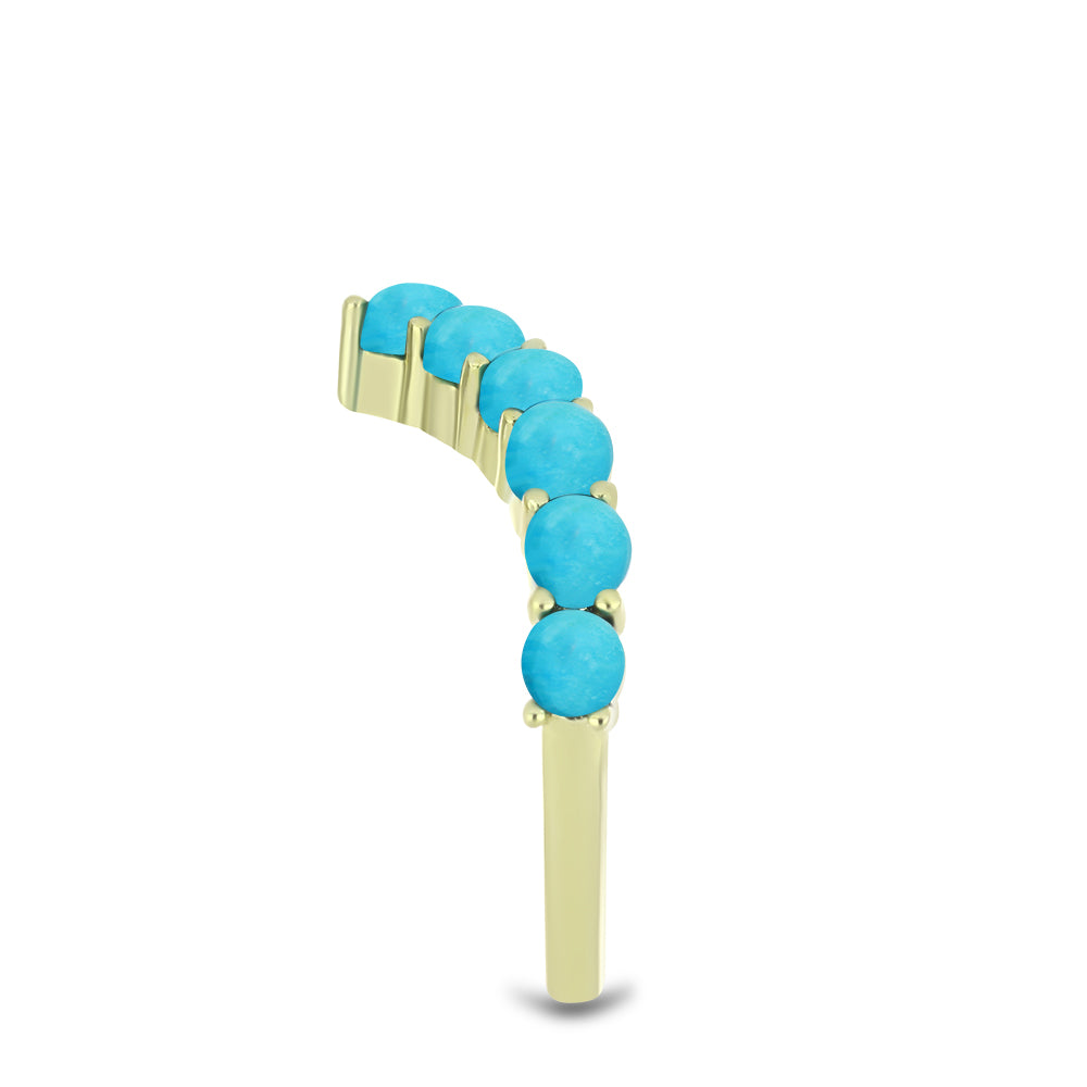 Pierścionek srebrny pozłacany z niebieskim turkusem