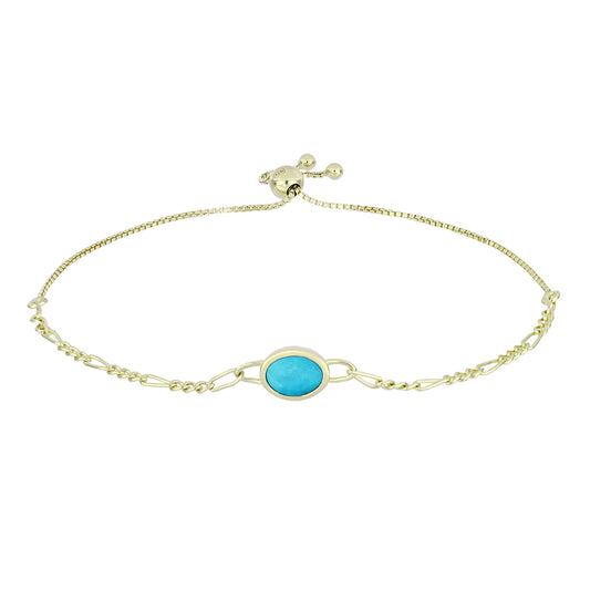 Bransoletka srebrna pozłacana z niebieskim turkusem
