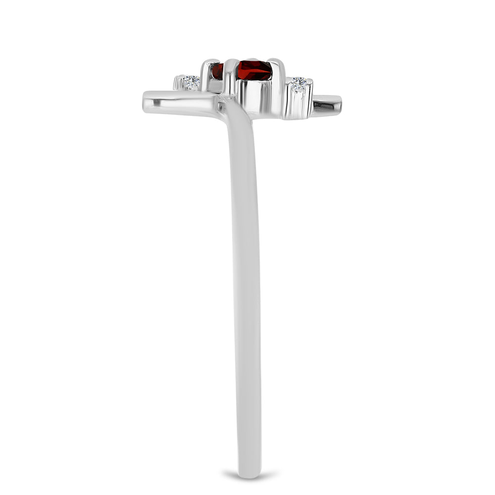 Pierścionek ze srebra próby 925 z granatem i białym topazem