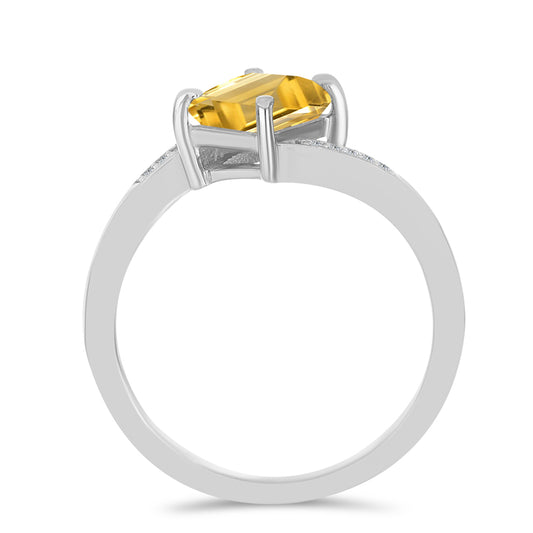 Pierścionek ze srebra próby 925 z cytrynem uralskim i białym topazem