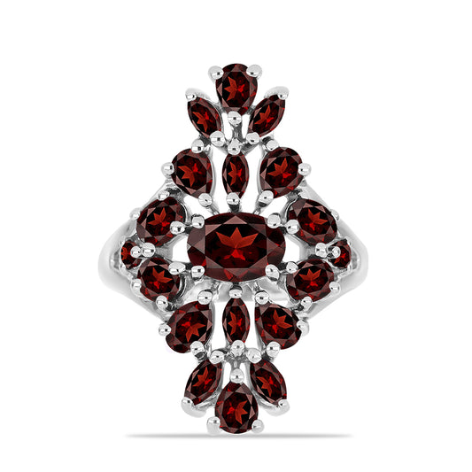 Pierścionek ze srebra próby 925 z granatem