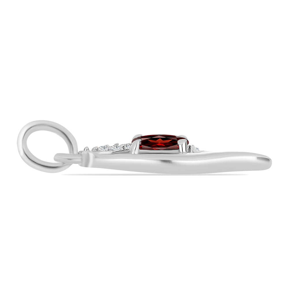 Zawieszka ze srebra próba 925 z granatem i białym topazem