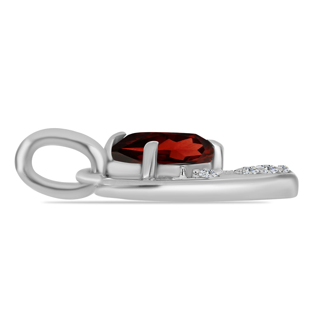 Zawieszka ze srebra próba 925 z granatem i białym topazem