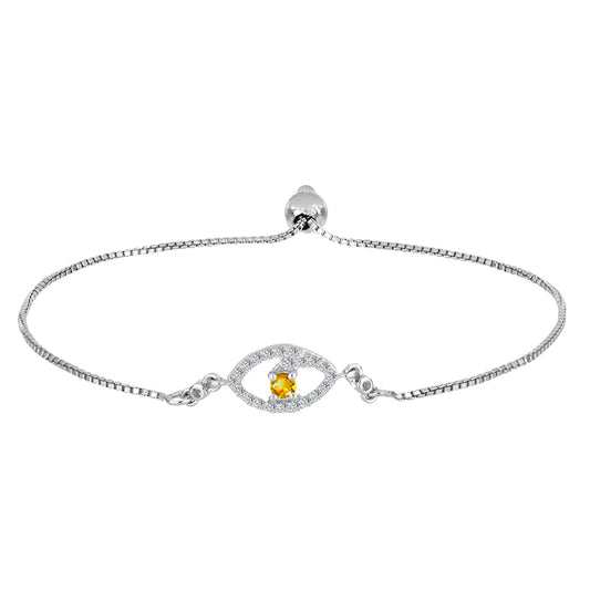 Bransoletka ze srebra próba 925 z cytrynem uralskim i białym topazem