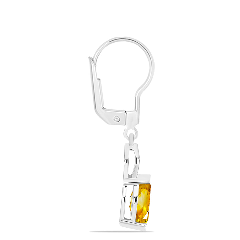 Kolczyki ze srebra próbe 925 z cytrynem uralskim