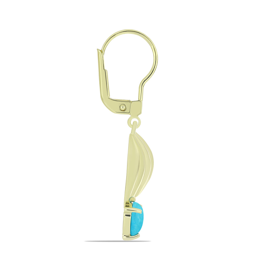 Kolczyki srebrne pozłacane z niebieskim turkusem