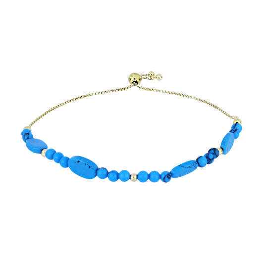 Bransoletka srebrna pozłacana z niebieskim turkusem