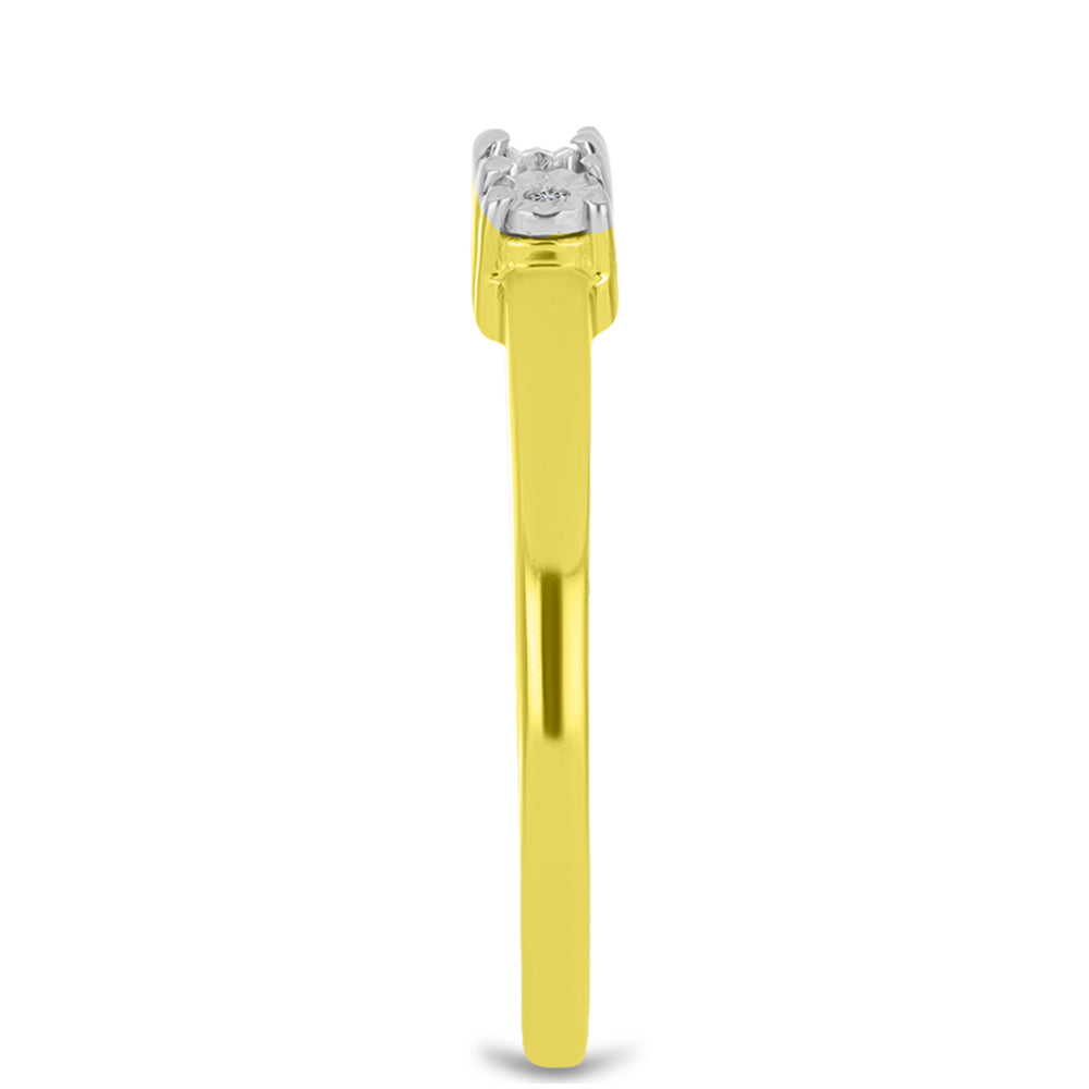 Pierścionek srebrny pozłacany z białym diamentem