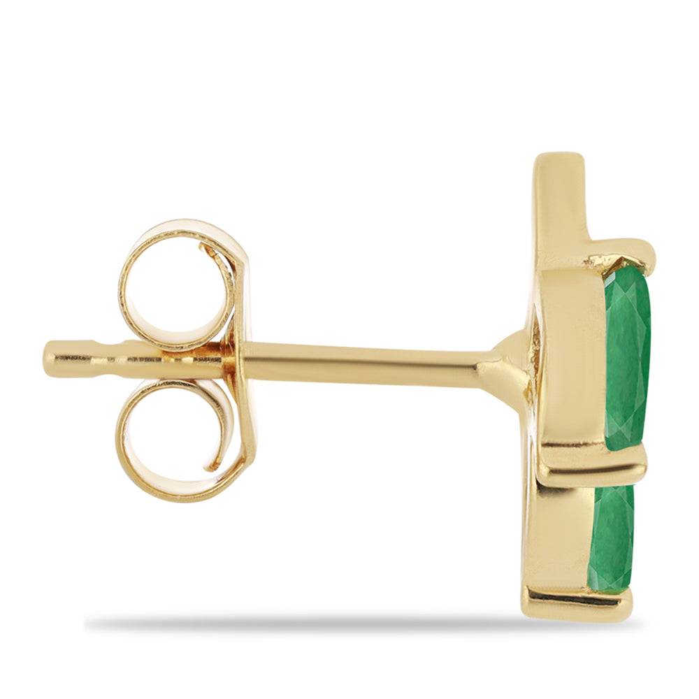 Kolczyki srebrne pozłacane z brazylijskim szmaragdem