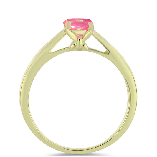 Pierścionek srebrny pozłacany z różowym etiopskim opalem