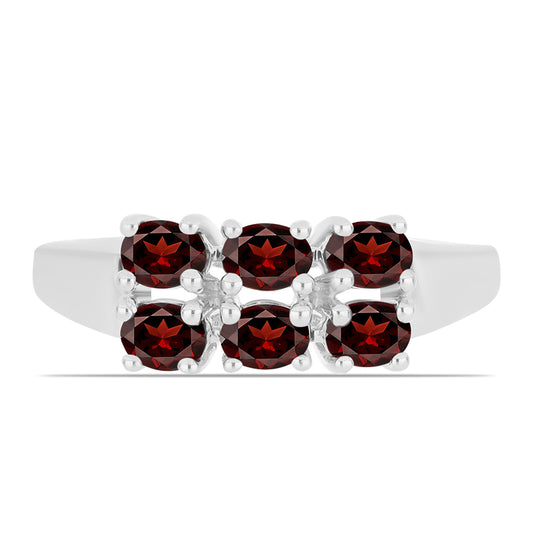 Pierścionek ze srebra próby 925 z granatem