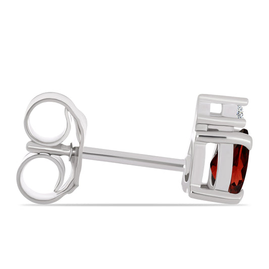 Kolczyki ze srebra próbe 925 z granatem i białym topazem