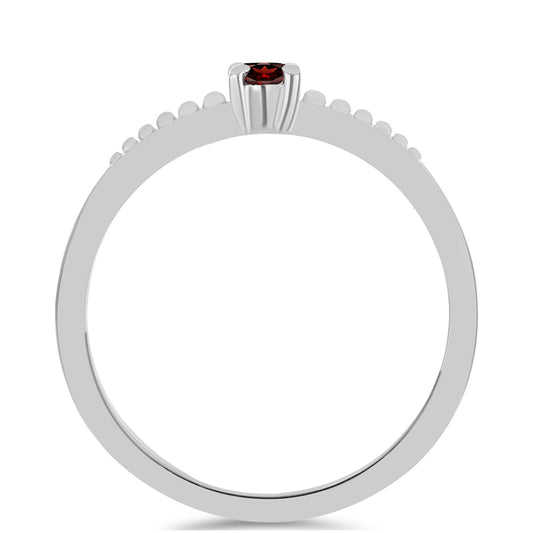 Pierścionek ze srebra próby 925 z granatem