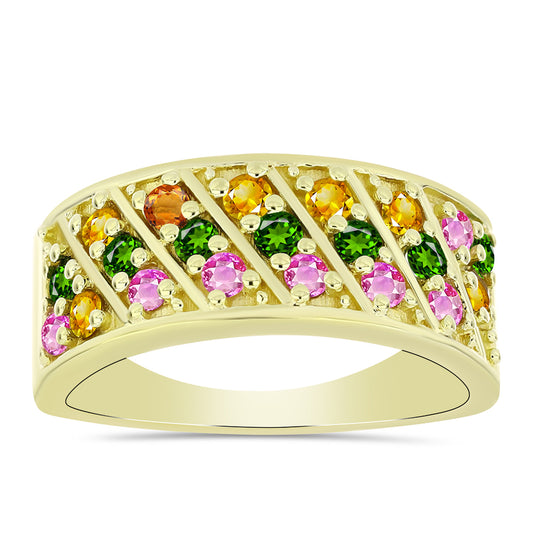 Pierścionek srebrny pozłacany z turmalinem