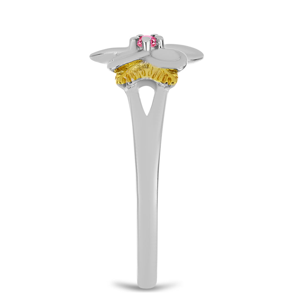 Pierścionek ze srebra próby 925 z różowym turmalinem