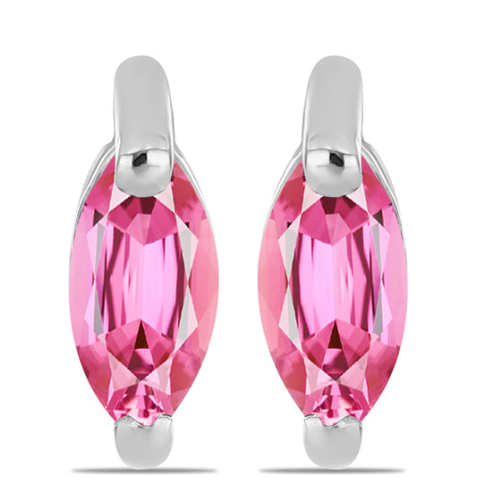 Kolczyki ze srebra próbe 925 z różowym turmalinem