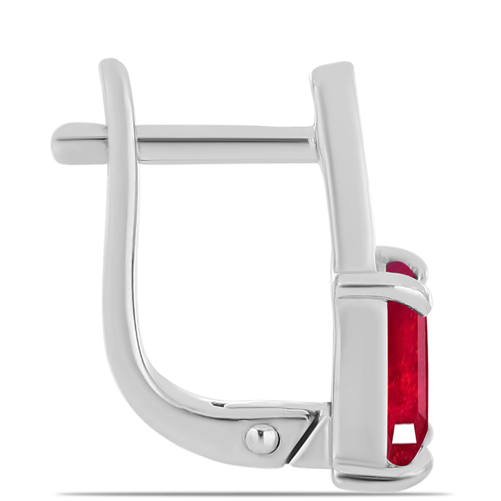 Kolczyki ze srebra próbe 925 z malgaskim rubinem i białym topazem