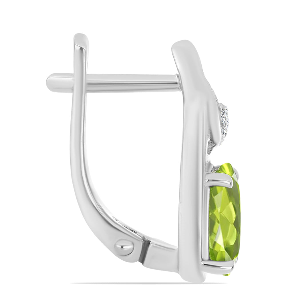 Kolczyki ze srebra próbe 925 z perydotem i białym topazem