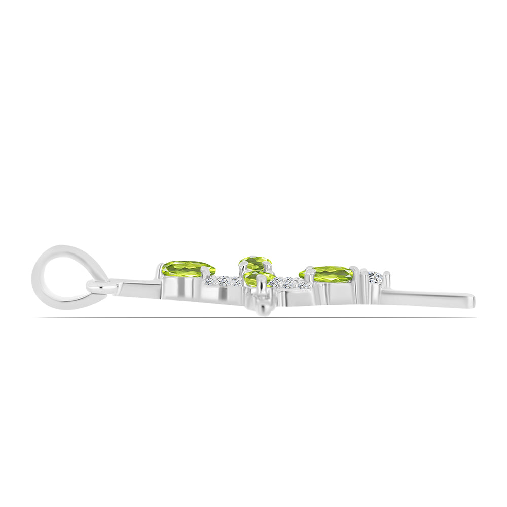 Zawieszka ze srebra próba 925 z perydotem i białym topazem