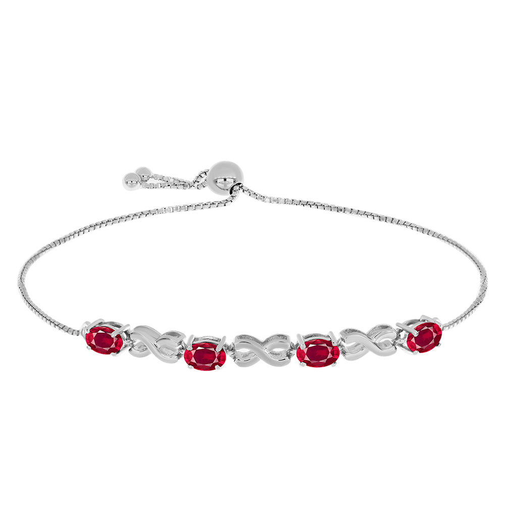 Bransoletka ze srebra próba 925 z malgaskim rubinem