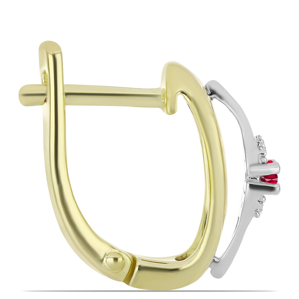 Kolczyki ze srebra próbe 925 z malgaskim rubinem i białym topazem