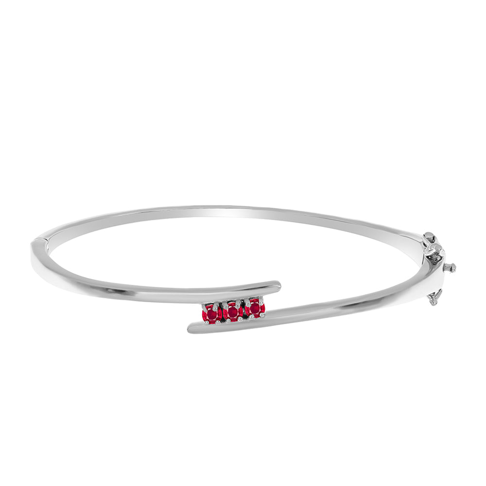 Bransoletka ze srebra próby 925 z malgaskim rubinem