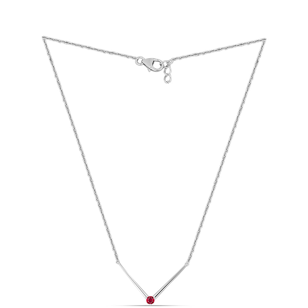 Naszyjnik ze srebra próby 925 z malgaskim rubinem