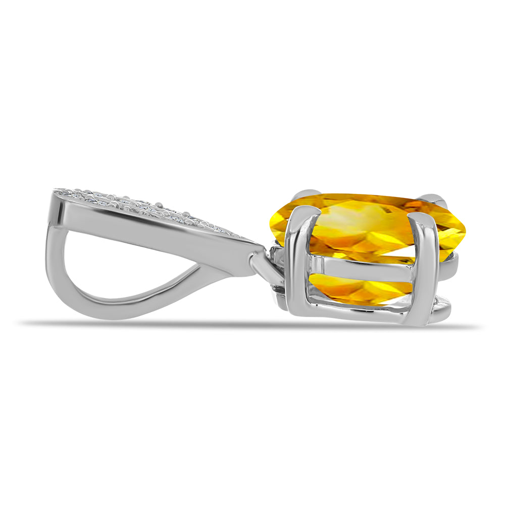 Zawieszka ze srebra próba 925 z cytrynem uralskim i białym topazem