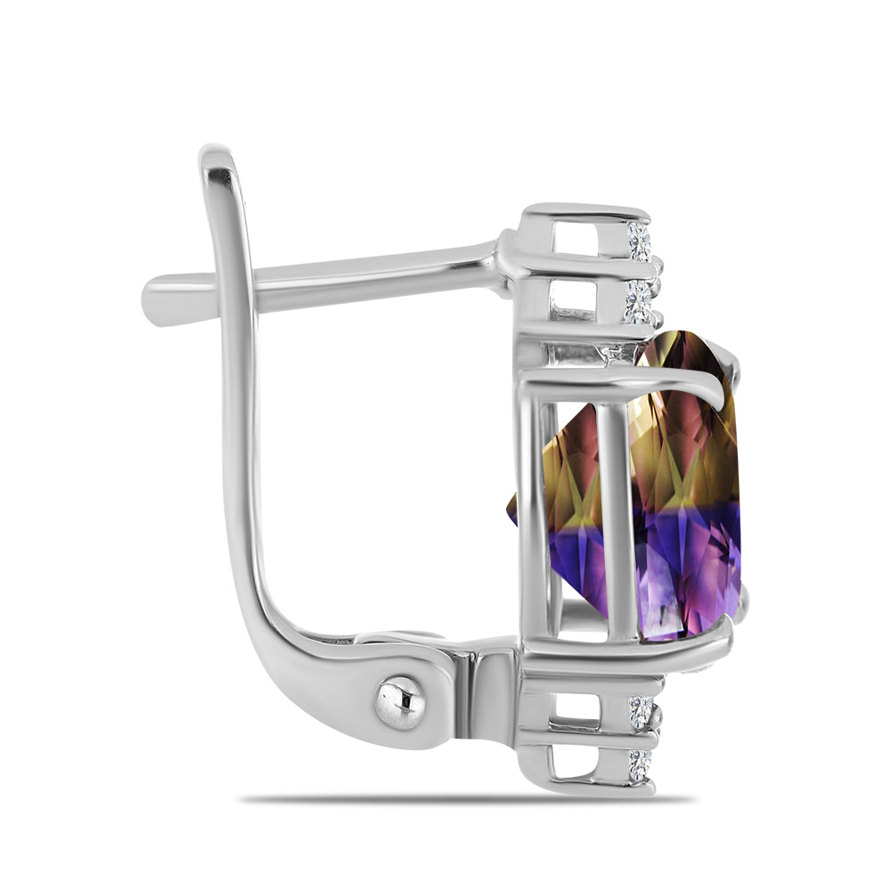 Kolczyki ze srebra próbe 925 z ametrynem i białym topazem