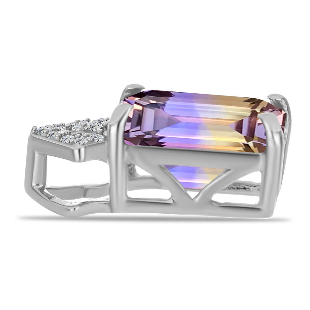 Zawieszka ze srebra próba 925 z ametrynem i białym topazem