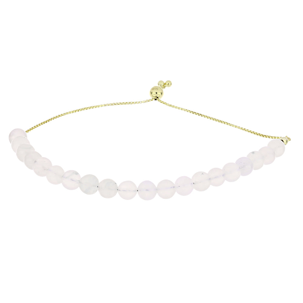 Bransoletka srebrna pozłacana z tęczowym kamieniem księżycowym