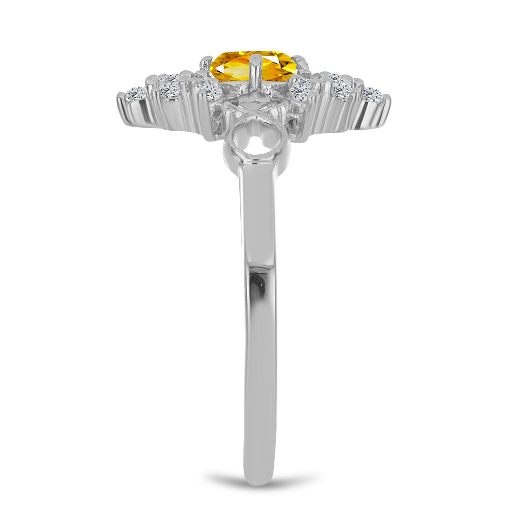 Pierścionek ze srebra próby 925 z cytrynem uralskim i białym topazem