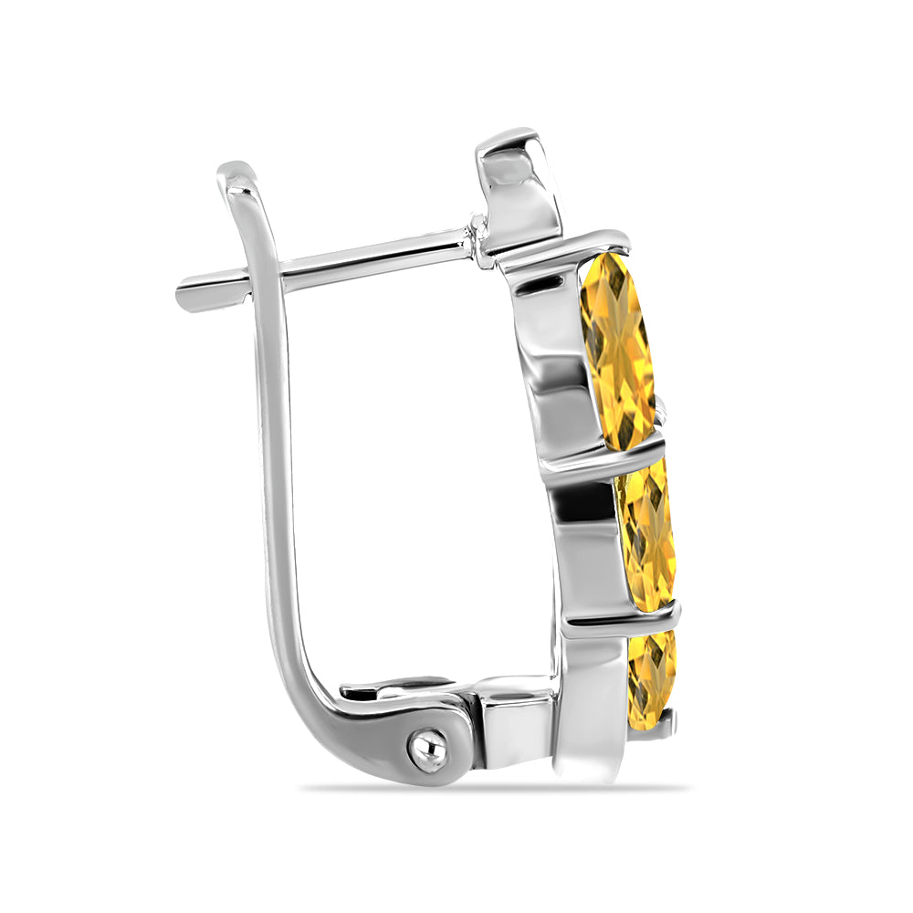 Kolczyki ze srebra próbe 925 z cytrynem uralskim