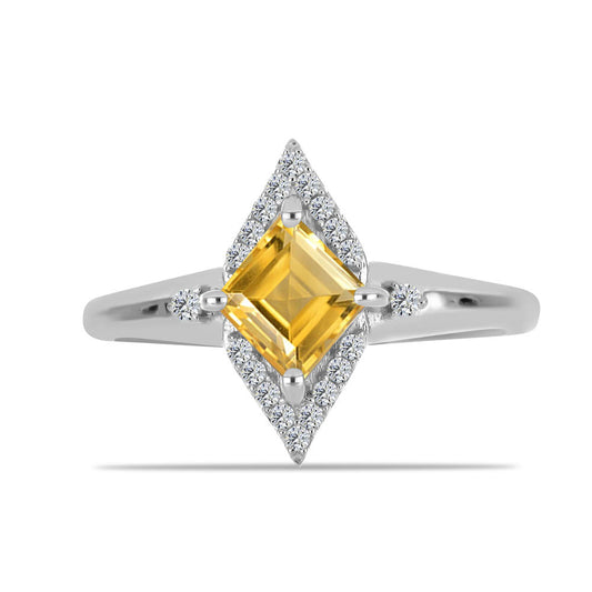 Pierścionek ze srebra próby 925 z cytrynem uralskim i białym topazem