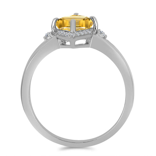 Pierścionek ze srebra próby 925 z cytrynem uralskim i białym topazem