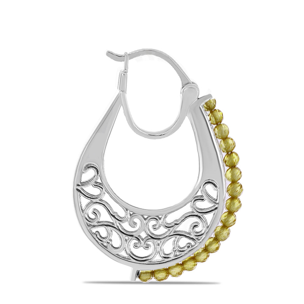 Kolczyki ze srebra próbe 925 z cytrynem uralskim