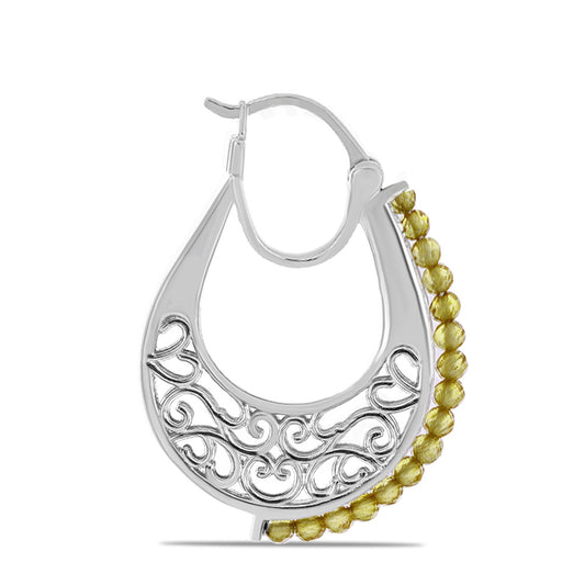 Kolczyki ze srebra próbe 925 z cytrynem uralskim