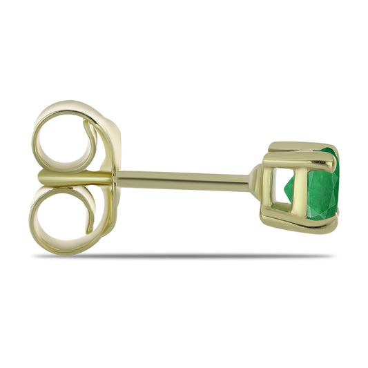 Kolczyki srebrne pozłacane z zambijskim szmaragdem