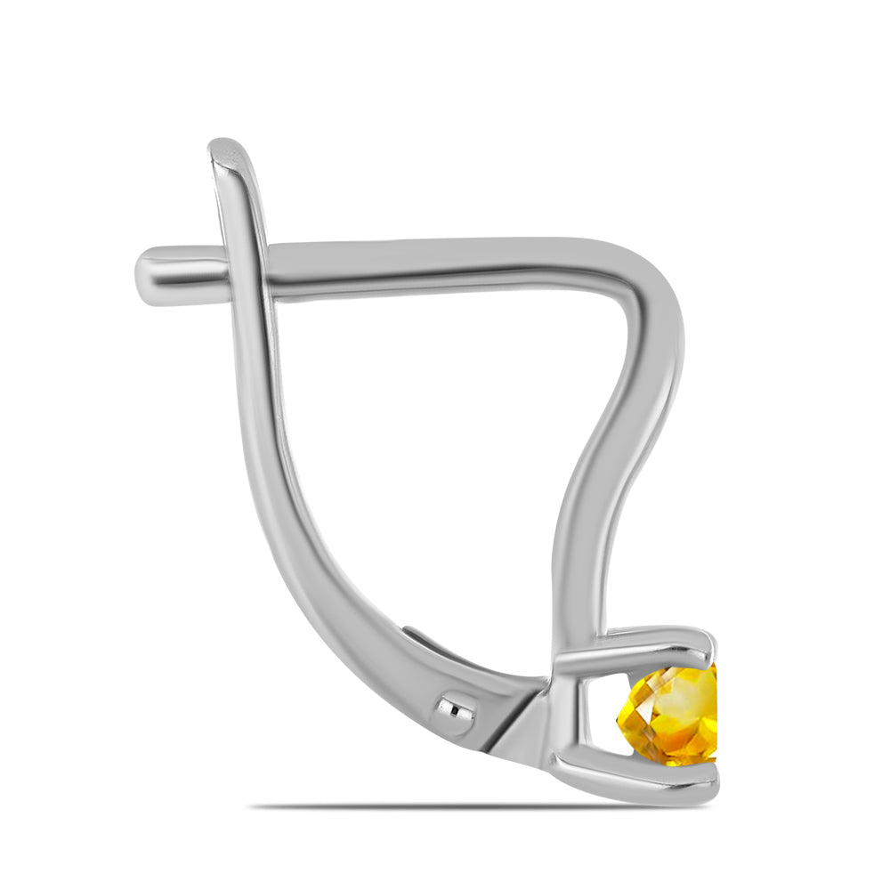 Kolczyki ze srebra próbe 925 z cytrynem uralskim