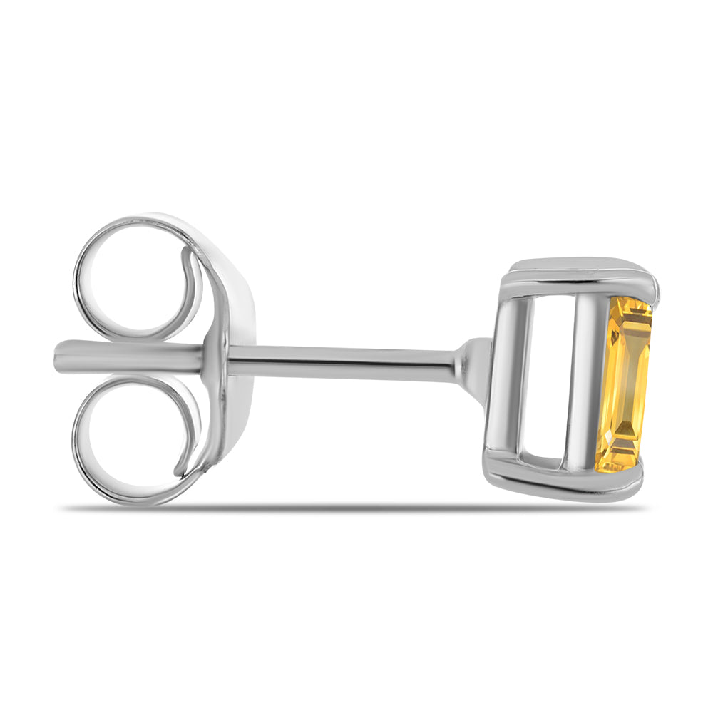 Kolczyki ze srebra próbe 925 z cytrynem uralskim